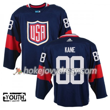 Dětské Hokejový Dres USA Patrick Kane 88 Světový pohár v ledním hokeji 2016 Modrá Premier